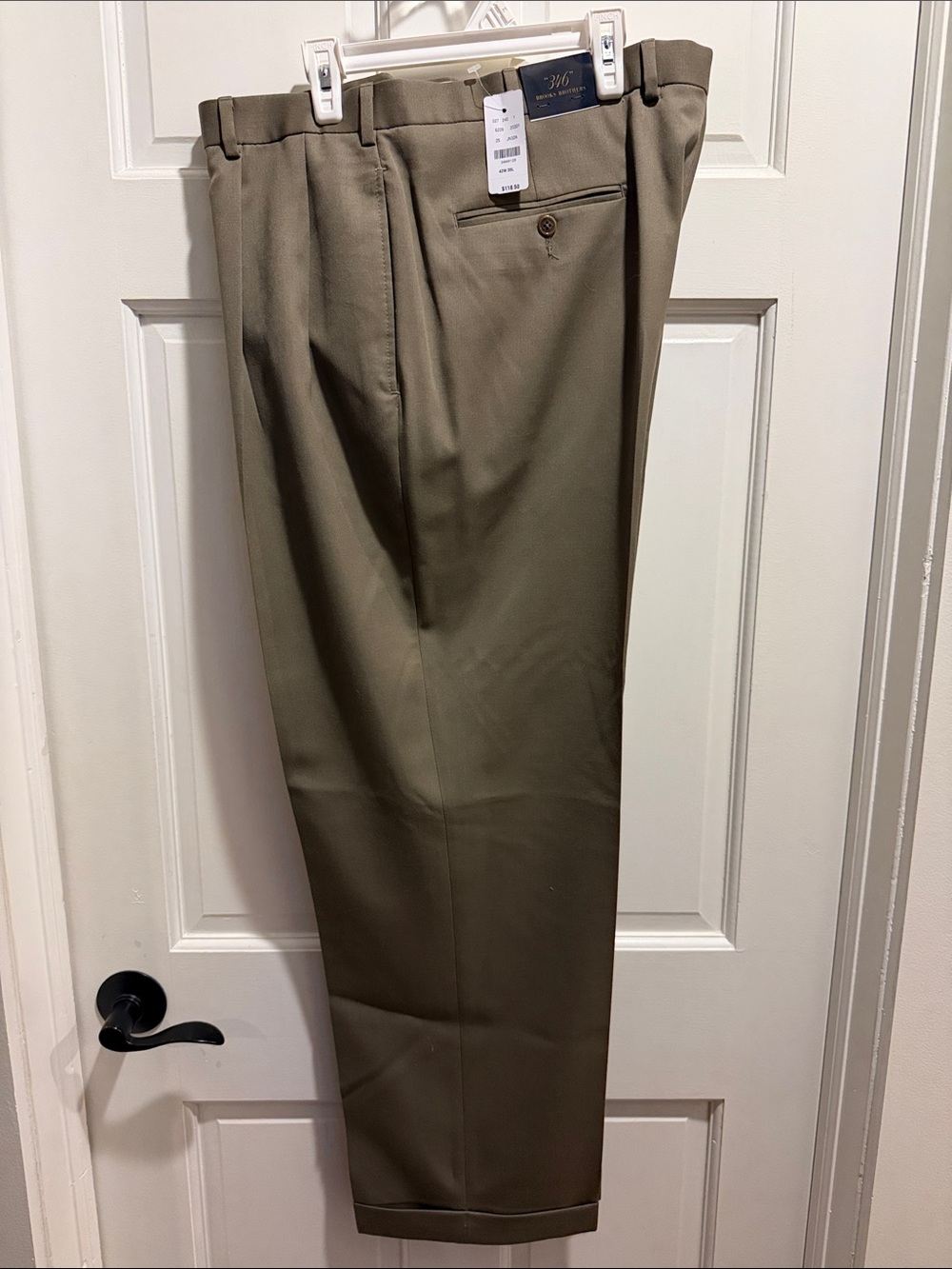 Brooks Brothers Olive-Tone Men's Dress Pants